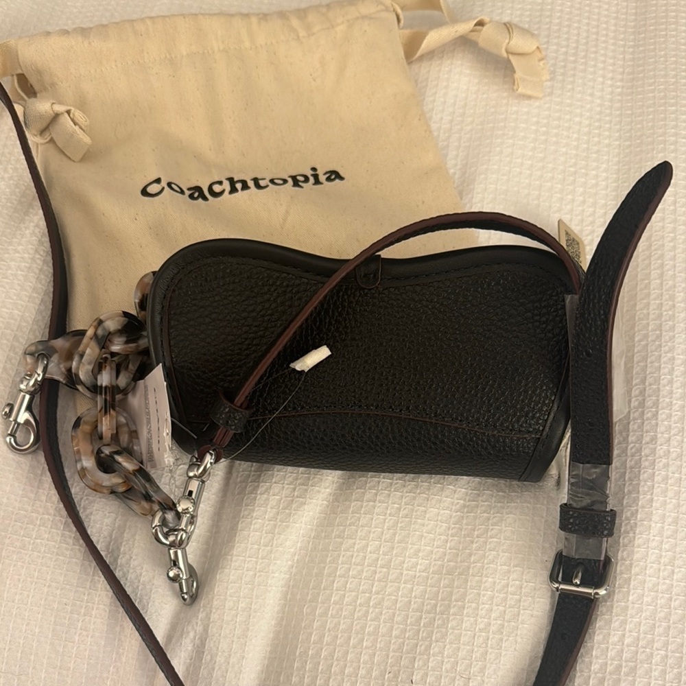 Coach Black Leather Crossbody Bag Micro Dinky - Picture 6 of 16